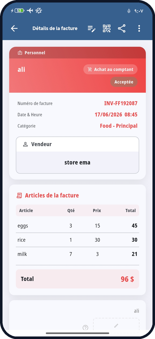 Gardez chaque détail de facture